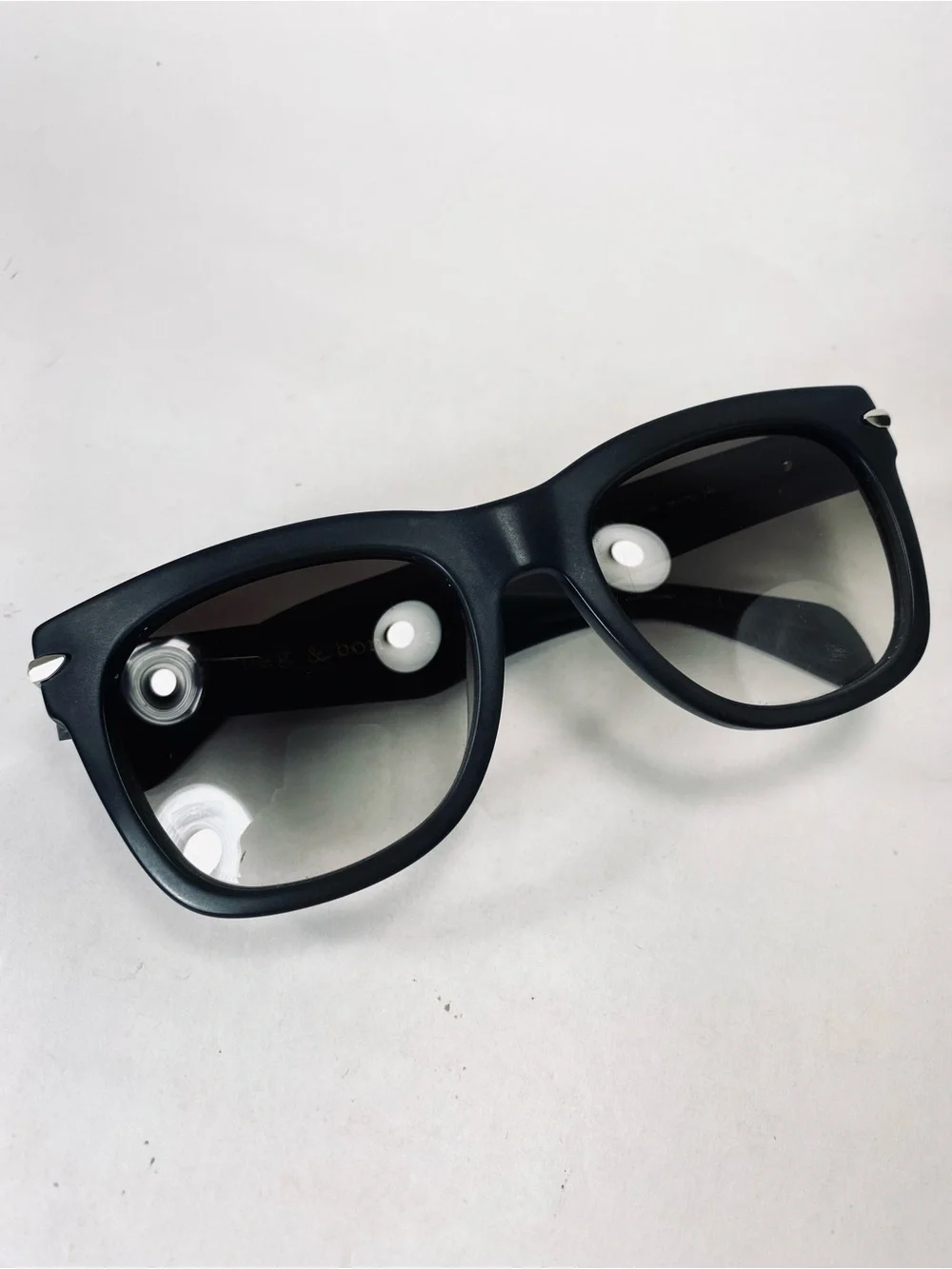 Rag & Bone Men's Square Dark Gray Black Matte Sunglasses RNB 5006/S (scratch)